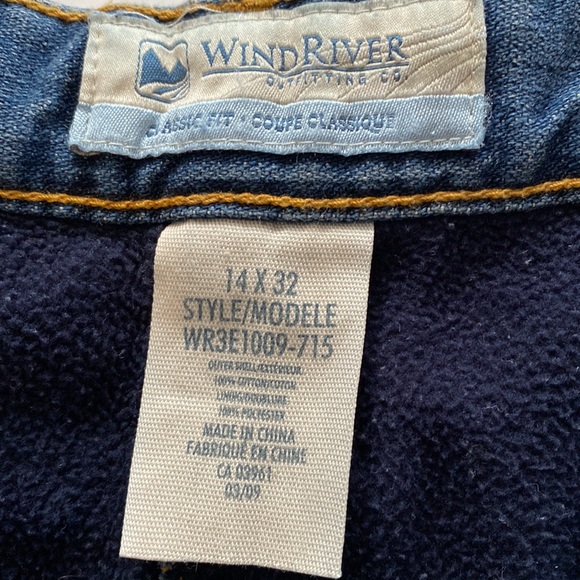 Wind River Fleece Lined Jeans 14/32 - Picture 3 of 7